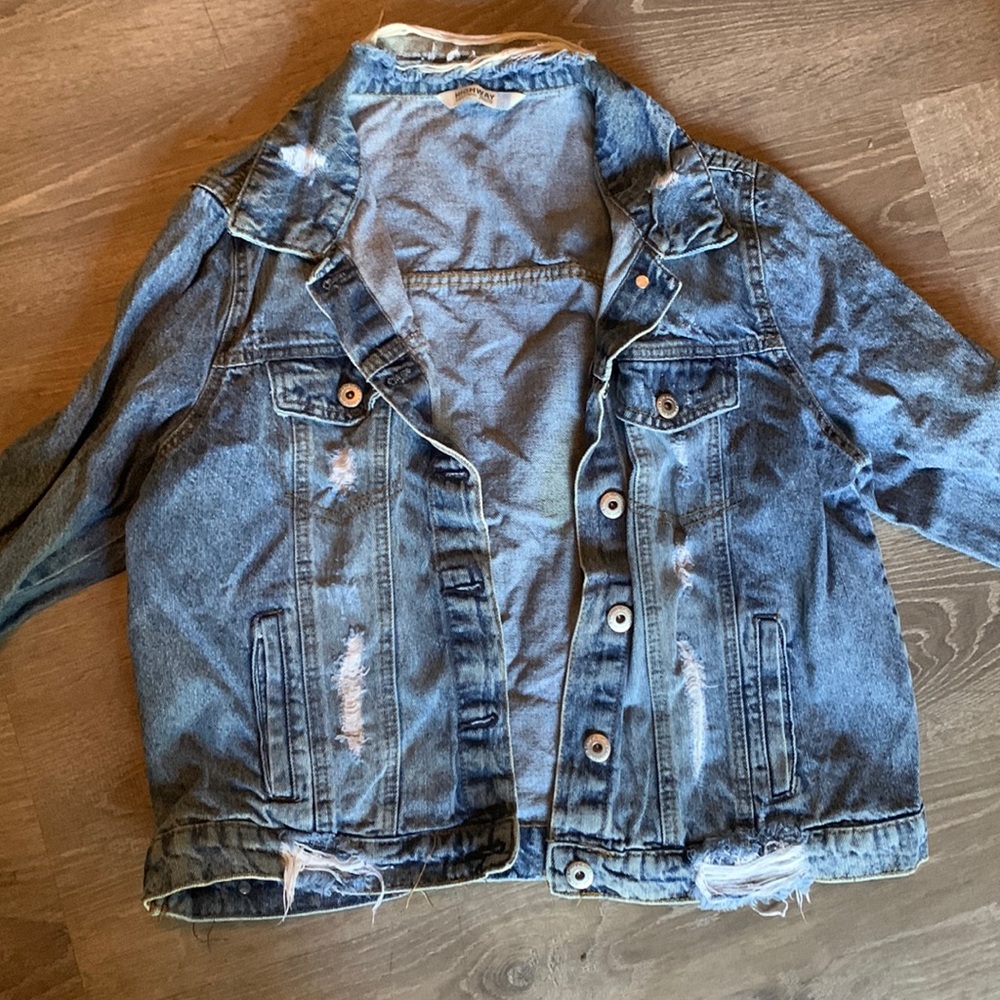 Womens Distressed denim jacket
